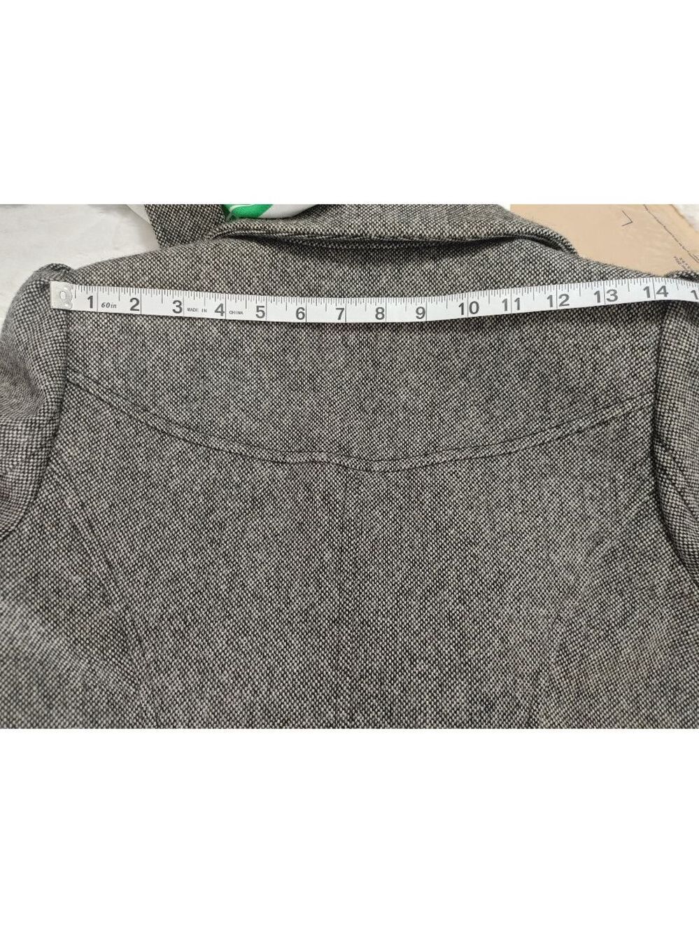 Women's Guess Gray & Black Wool Blend 3 Button Tweed Pea Coat Size M - Picture 10 of 13
